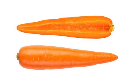 carrot isolated on white background. top viewの写真素材