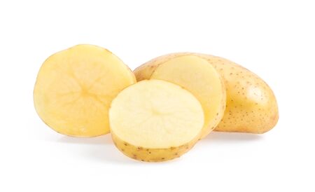 potato isolated on white backgroundの写真素材