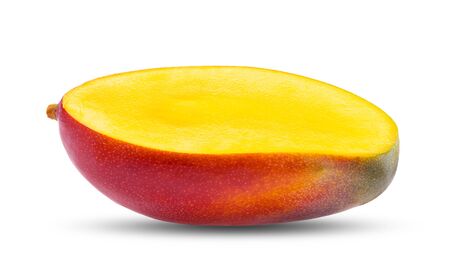 mango slice isolated on white background . full depth of fieldの写真素材