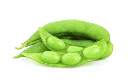 edamame beans isolated on white background. full depth of field