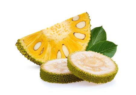 jack fruits slice on white background. full depth of field