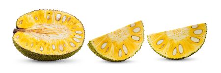 slice jackfruit isolated on white background