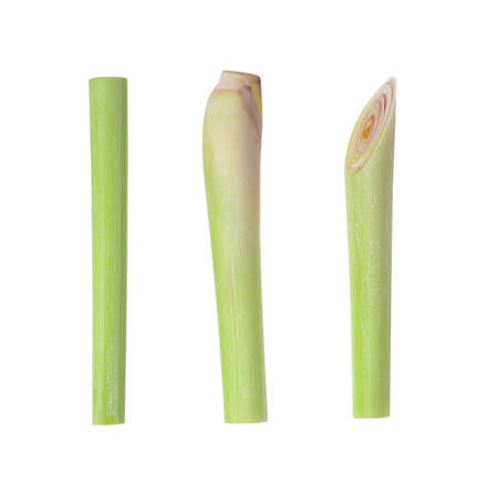 slice lemongrass isolated on a white backgroundの写真素材