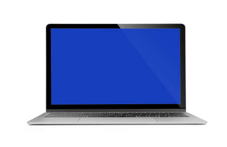 aptop with empty space isolated on white backgroundの写真素材
