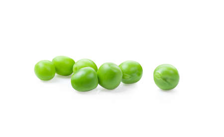 Green peas isolated on white background. full depth of field