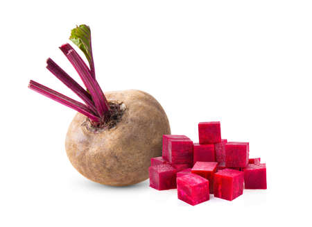 Beetroot with leaves isolated on white background