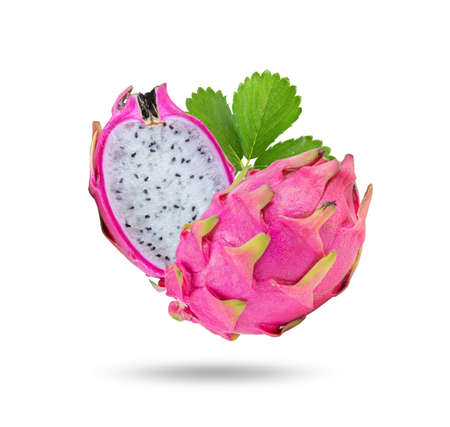 dragon fruit isolated on white backgroundの写真素材