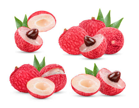 Lychee isolated on white backgroundの写真素材