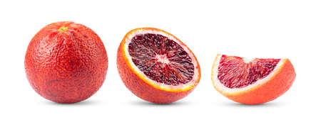 blood orange isolated on white backgroundの写真素材