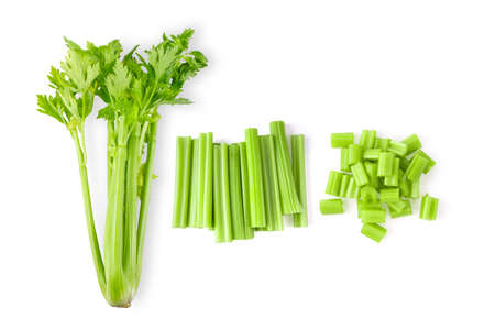 Celery isolated on white background. top viewの写真素材