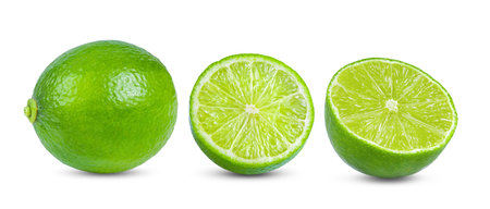 Lime isolated on white backgroundの写真素材