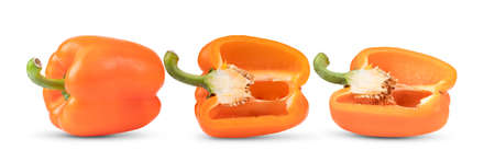orange pepper isolated on white backgroundの写真素材