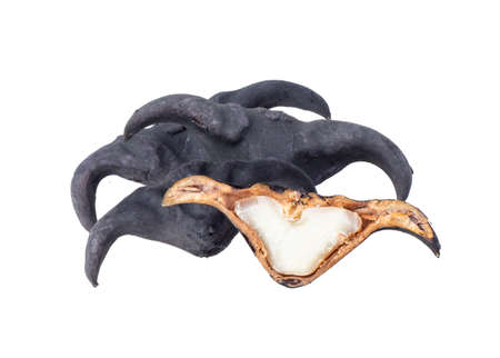 Water caltrop or horn chestnut or water chestnut isolated on white background