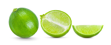 lime isolated on white backgroundの写真素材