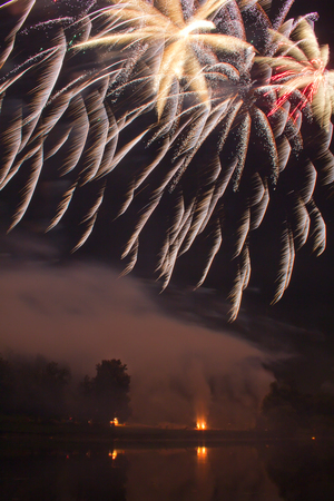 Moscow International Festival of fireworks in the museum-estate Kuzminky, pyrotechnics team from Sochiのeditorial素材