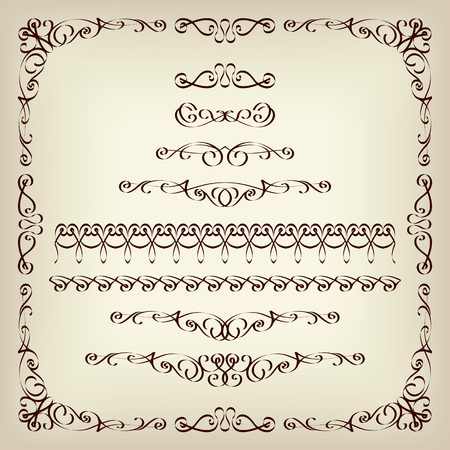 frame, swirl, calligraphy, vintage, decorativeのイラスト素材