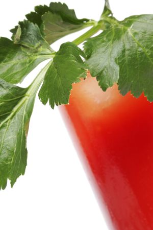 Bloody Mary cocktail with celery garnishの写真素材