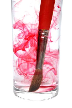 Paintbrush in potの写真素材