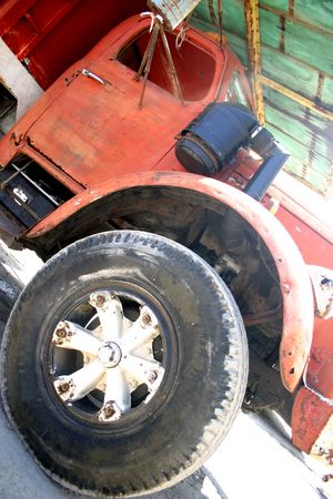 Very battered truck in Mexicoの写真素材