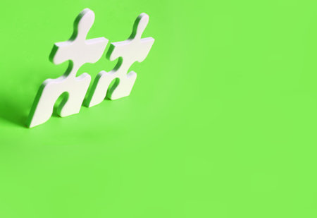 Jigsaw peopleonlime backgroundの写真素材