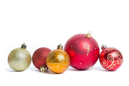 Christmas Bauble Still Life over white