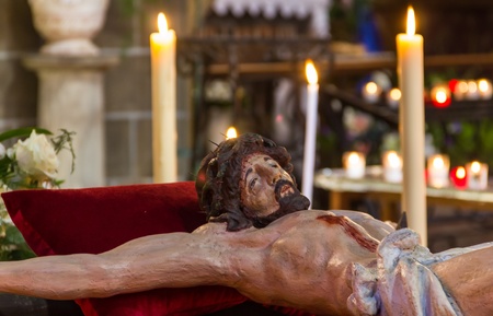 The Procession de la Sanch is an annual ceremony in several towns in France  It occurs during holy week on Good Friday during Roman Catholic Holy Week の写真素材