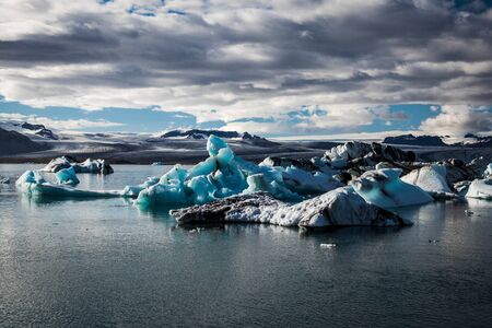 jokulsarion Lagoon in Iceland at Sunset