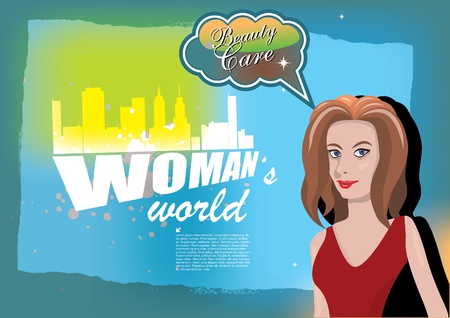 comic woman backgroundのイラスト素材