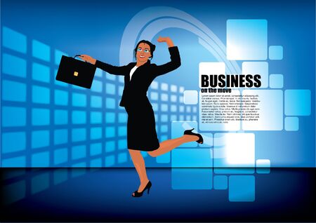 illustration of happy businesswomanのイラスト素材