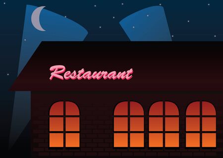 restaurant at night vectorのイラスト素材
