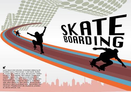 abstract skateboardingのイラスト素材