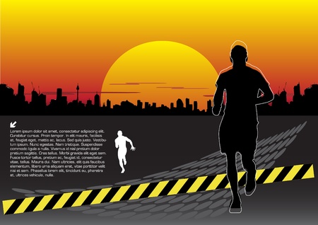 abstract running manのイラスト素材