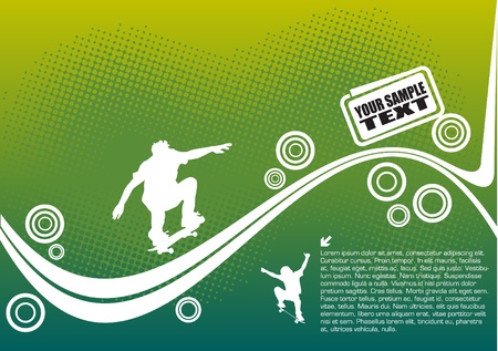 abstract skateboard designのイラスト素材