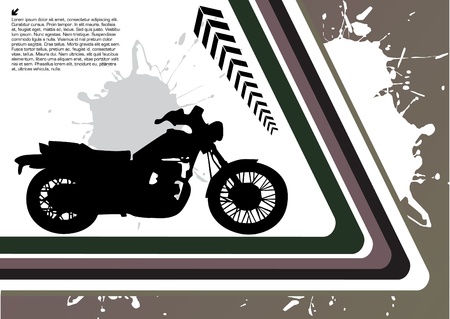 vector illustration of grunge motorcycleのイラスト素材