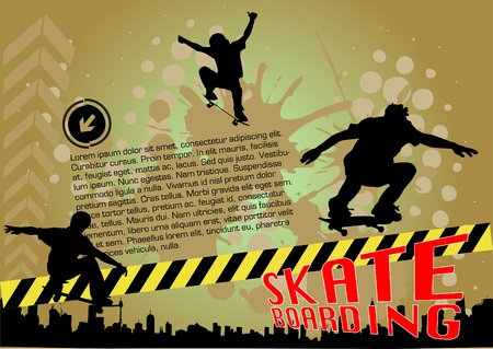 grunge skateboarding vectorのイラスト素材