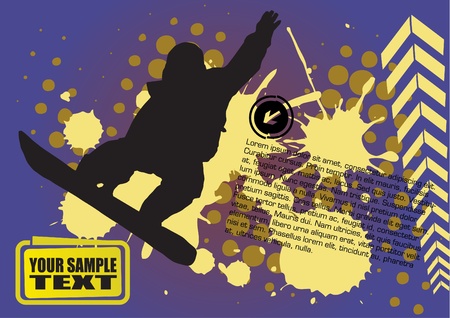 abstract snowboarderのイラスト素材