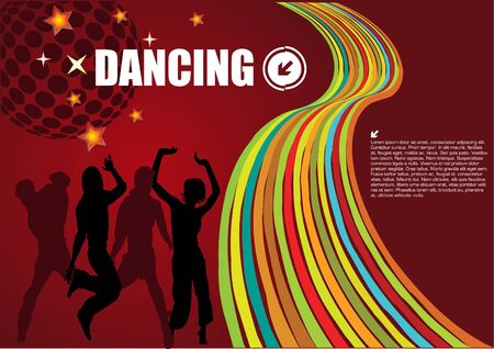 retro dancing vectorのイラスト素材