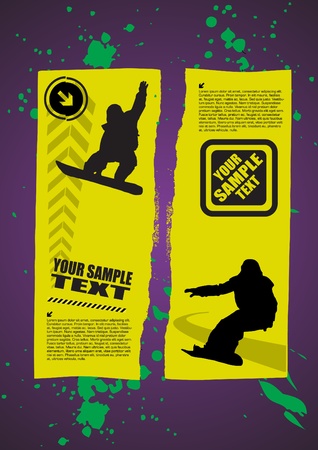 abstract snowboardingのイラスト素材