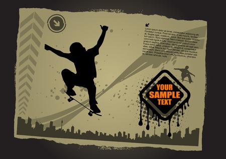 abstract skateboarding のイラスト素材