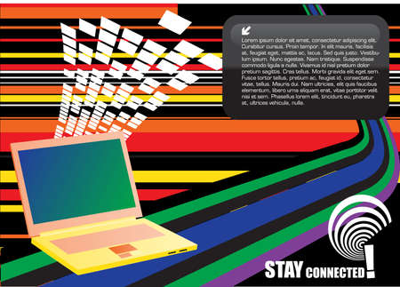 laptop on a abstract backgroundのイラスト素材