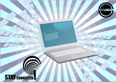 laptop on a abstract backgroundのイラスト素材