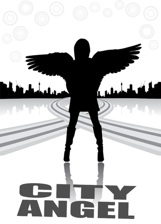 city angel abstract vector のイラスト素材