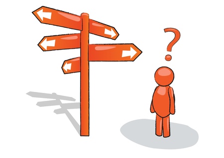 comic man with signpost のイラスト素材