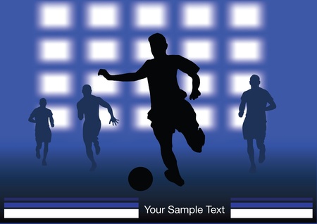 Soccer Players on stadium flash lights のイラスト素材