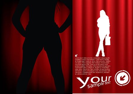 woman shape on decorative background のイラスト素材