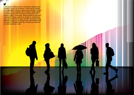people on abstract background のイラスト素材