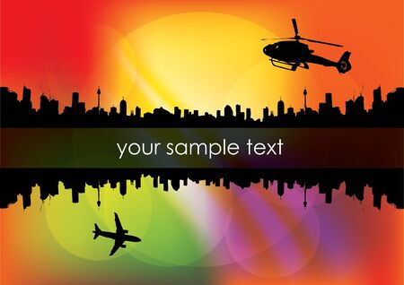 city horizon on colorful background のイラスト素材