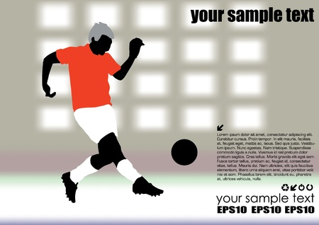 Soccer Player on stadium flash lights のイラスト素材