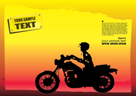 motorcyclist on abstract background のイラスト素材