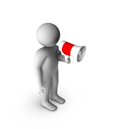 3d man with megaphone の写真素材